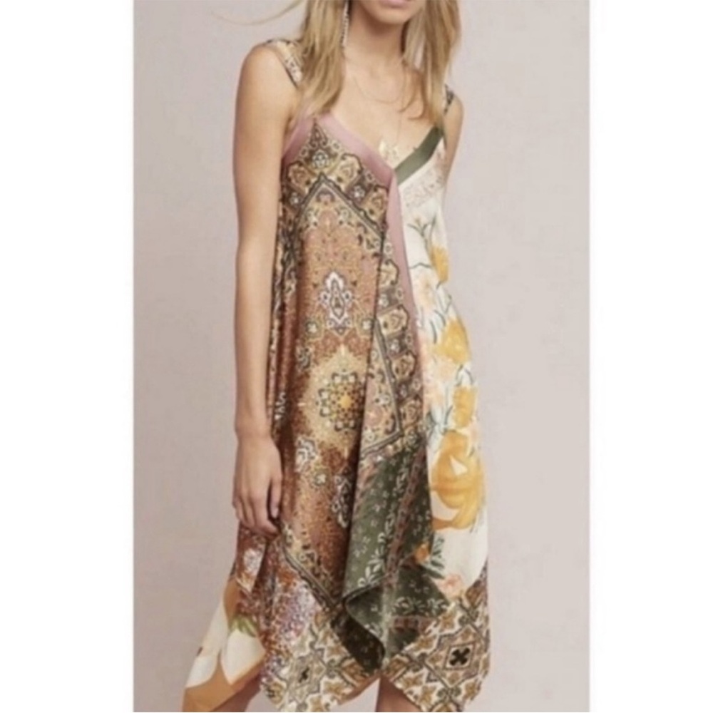Anthropologie Floral Patchwork Maxi Dress